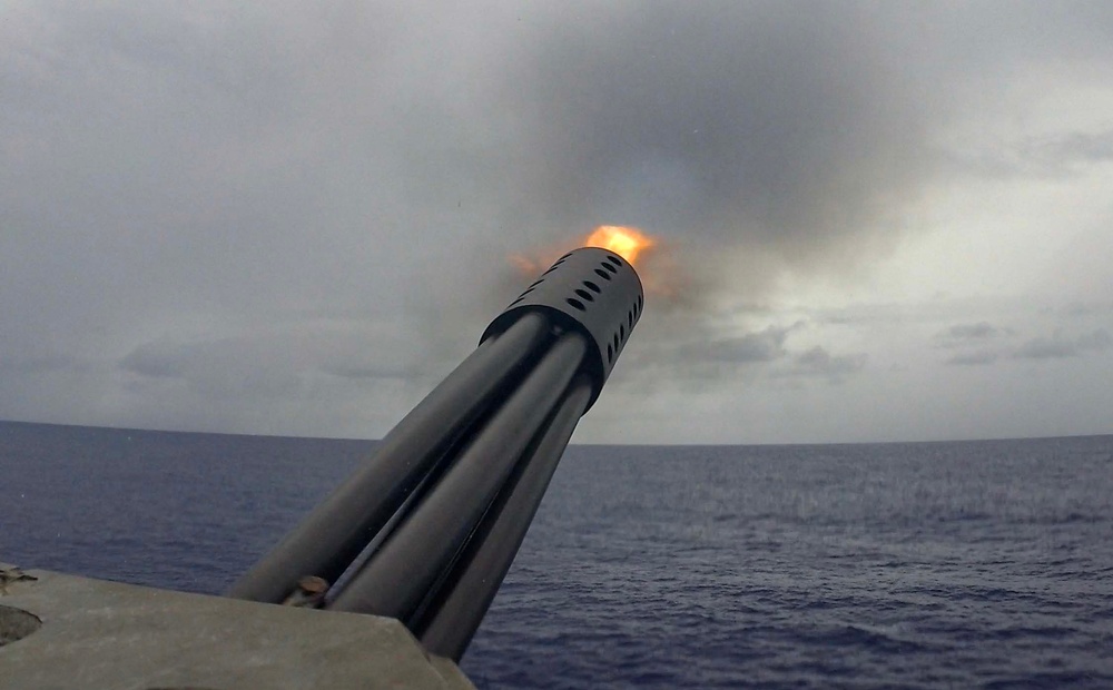 USS Dewey (DDG 105) Conducts a Live-Fire Exercise With the Close-In Weapons System While Operating in the Philippine Sea