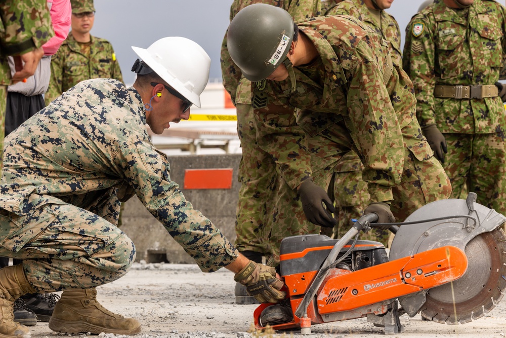 Combined Airfield Damage Repair training conducted at Marine Corps Air Station Iwakuni