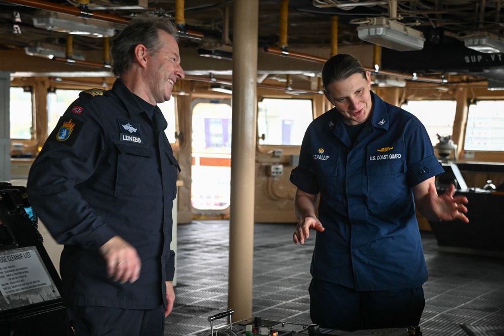 U.S. Coast Guard Cutter Healy moors in Tromsø, Norway