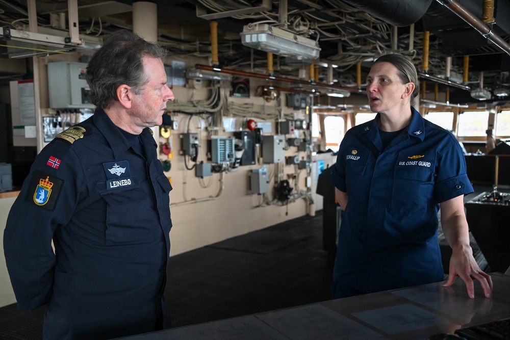 U.S. Coast Guard Cutter Healy moors in Tromsø, Norway