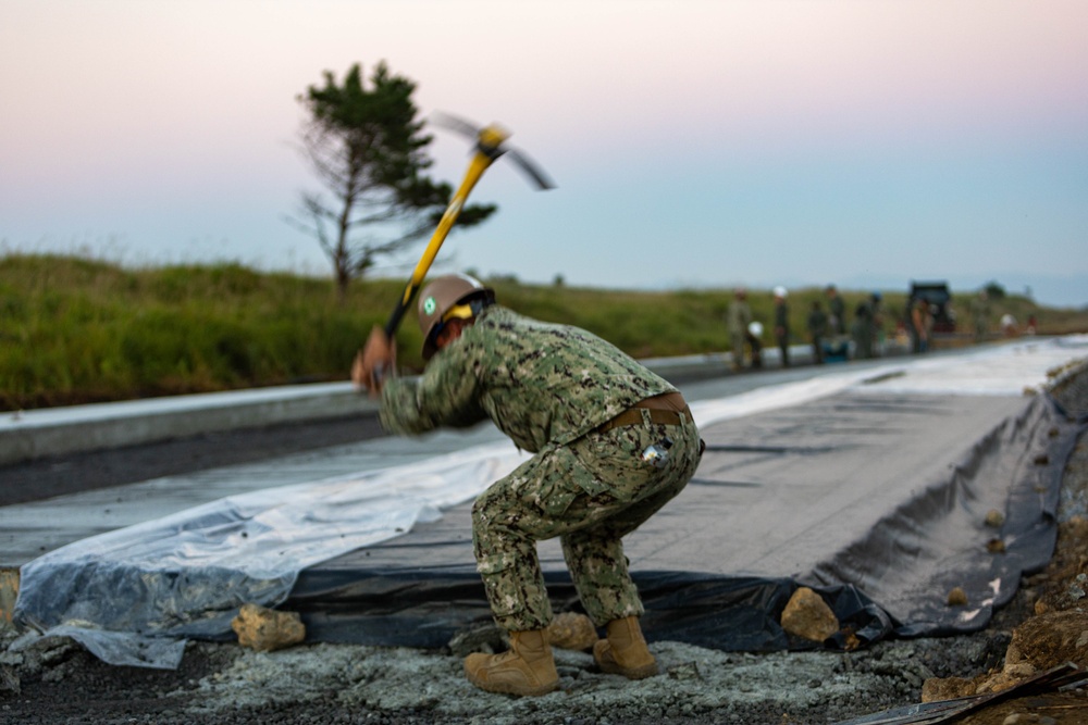 All in a day's work - Japan Ground Self-Defense Force, U.S. Marines, and Sailors prepare Kirishima Training Area for airfield damage repair training