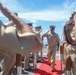 The Arleigh Burke-class guided-missile destroyer USS Rafael Peralta (DDG 115) hosts a chief pinning ceremony on the foc’sle in the South China Sea