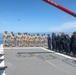 The Arleigh Burke-class guided-missile destroyer USS Rafael Peralta (DDG 115) hosts a chief pinning ceremony on the foc’sle in the South China Sea