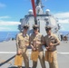 The Arleigh Burke-class guided-missile destroyer USS Rafael Peralta (DDG 115) hosts a chief pinning ceremony on the foc’sle in the South China Sea