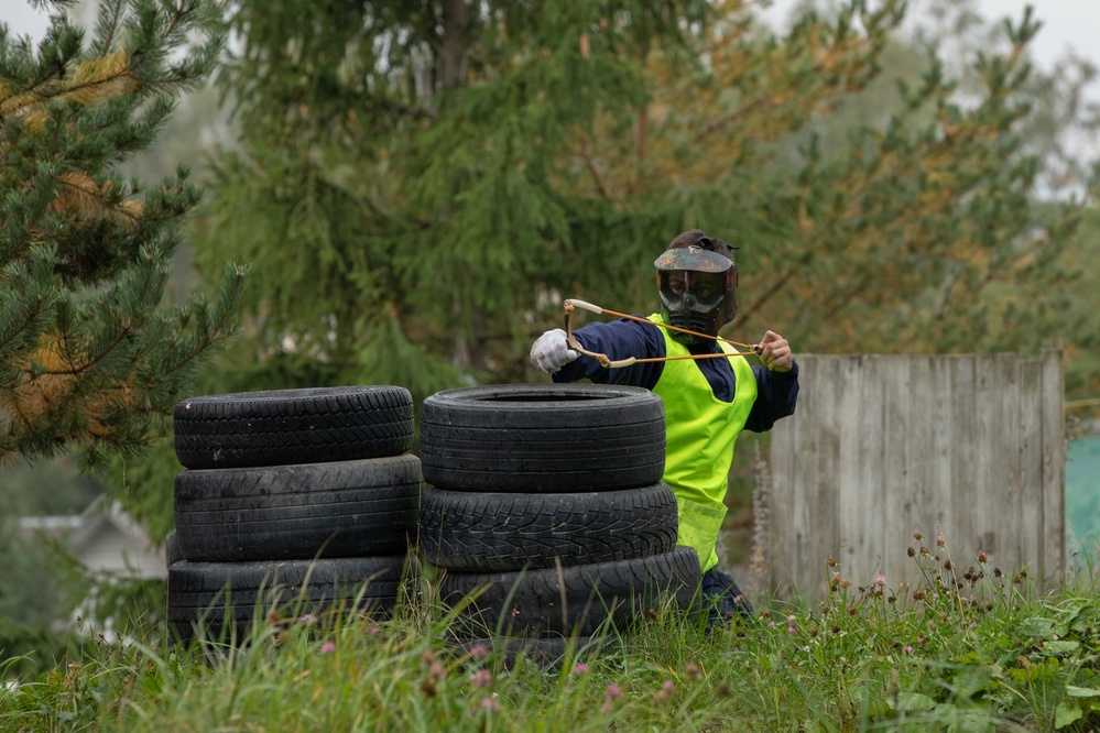 Task Force Marne Soldiers build camaraderie during paintball scrimmage in Latvia