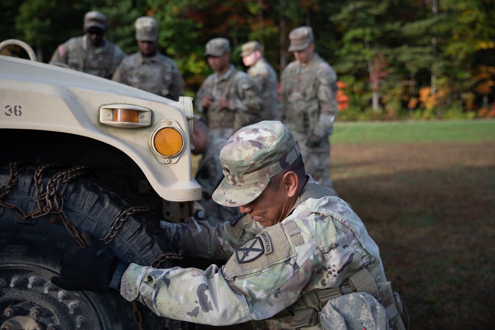 Soldiers with the 10th Mountain Division conducted a winterization training lane during Alpine Readiness Week, Oct. 2, 2023, on Fort Drum, New York.