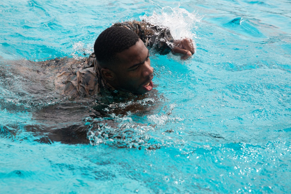 Marines Aboard MCLB Albany Conduct Swim Qual