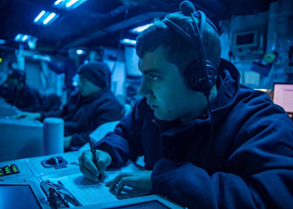 Sailors aboard USS John Finn (DDG 113) Conduct Anti-Submarine Warfare Training