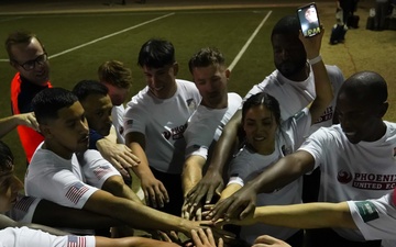 USAF and RSAF hold coalition soccer match