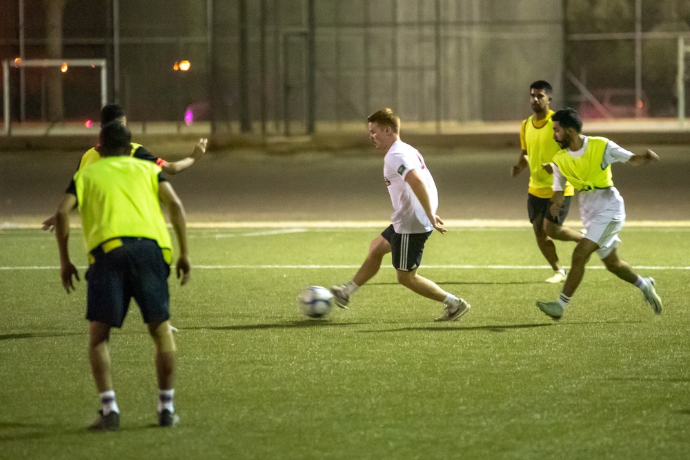 USAF and RSAF hold coalition soccer match