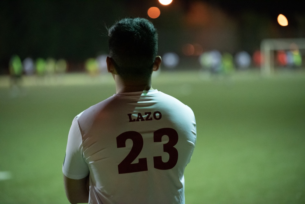 USAF and RSAF hold coalition soccer match