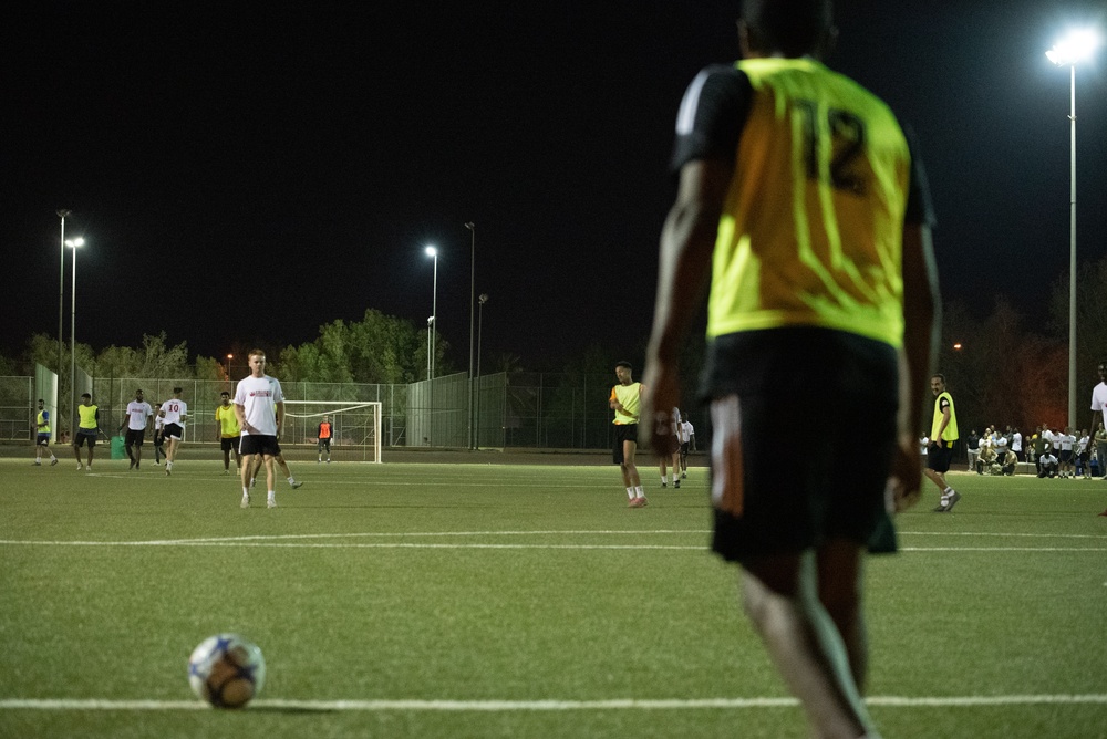 USAF and RSAF hold coalition soccer match