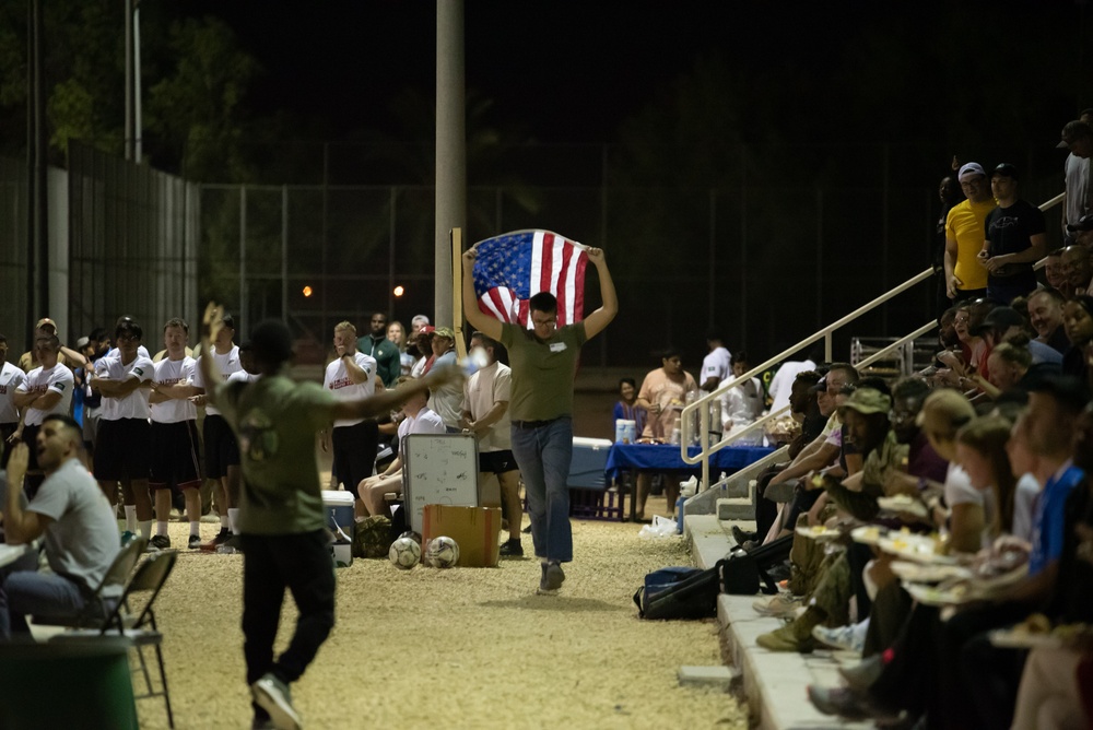 USAF and RSAF hold coalition soccer match