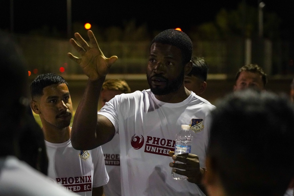 USAF and RSAF hold coalition soccer match