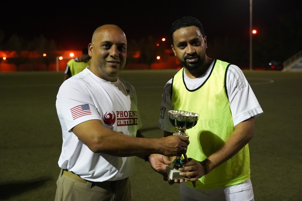 USAF and RSAF hold coalition soccer match