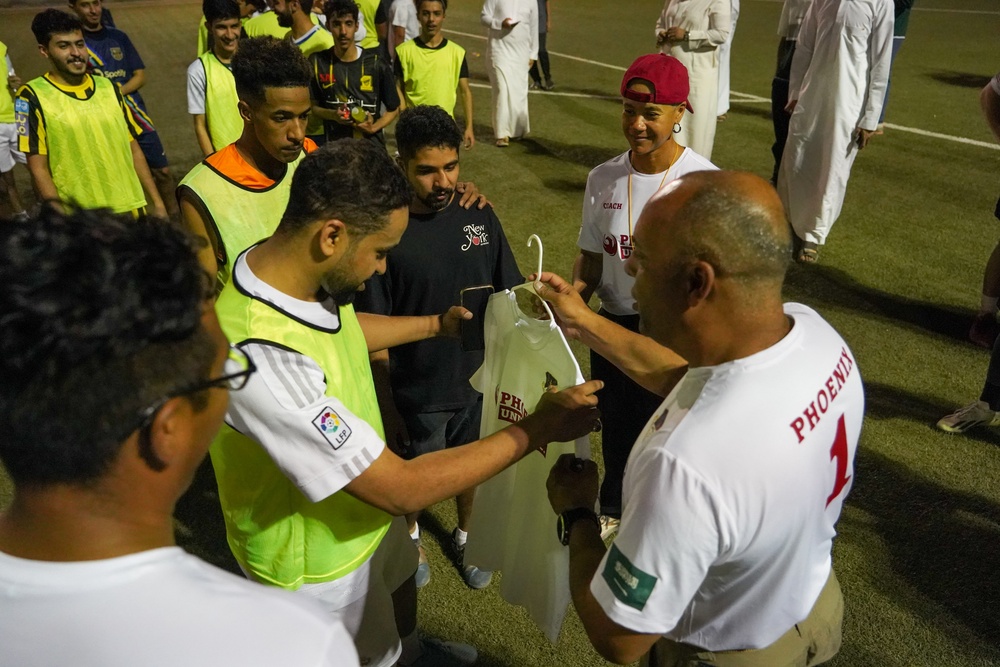 USAF and RSAF hold coalition soccer match