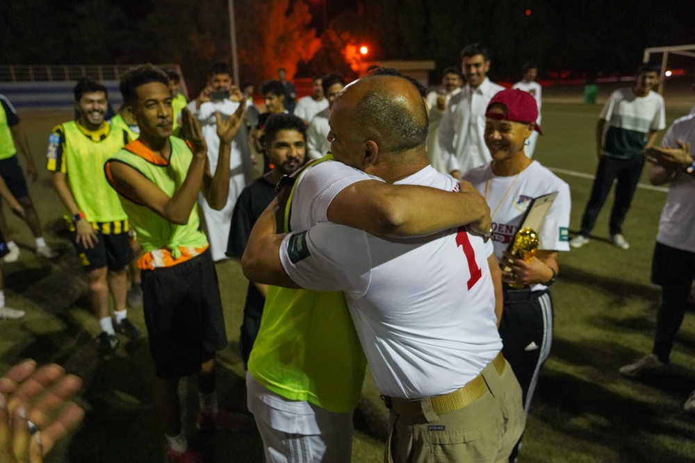 USAF and RSAF hold coalition soccer match