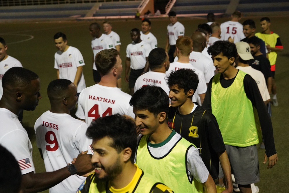 USAF and RSAF hold coalition soccer match