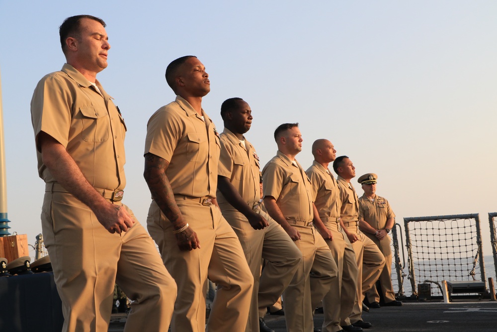 USS Stethem Chief Pinning Ceremony and Replenishment-at-Sea