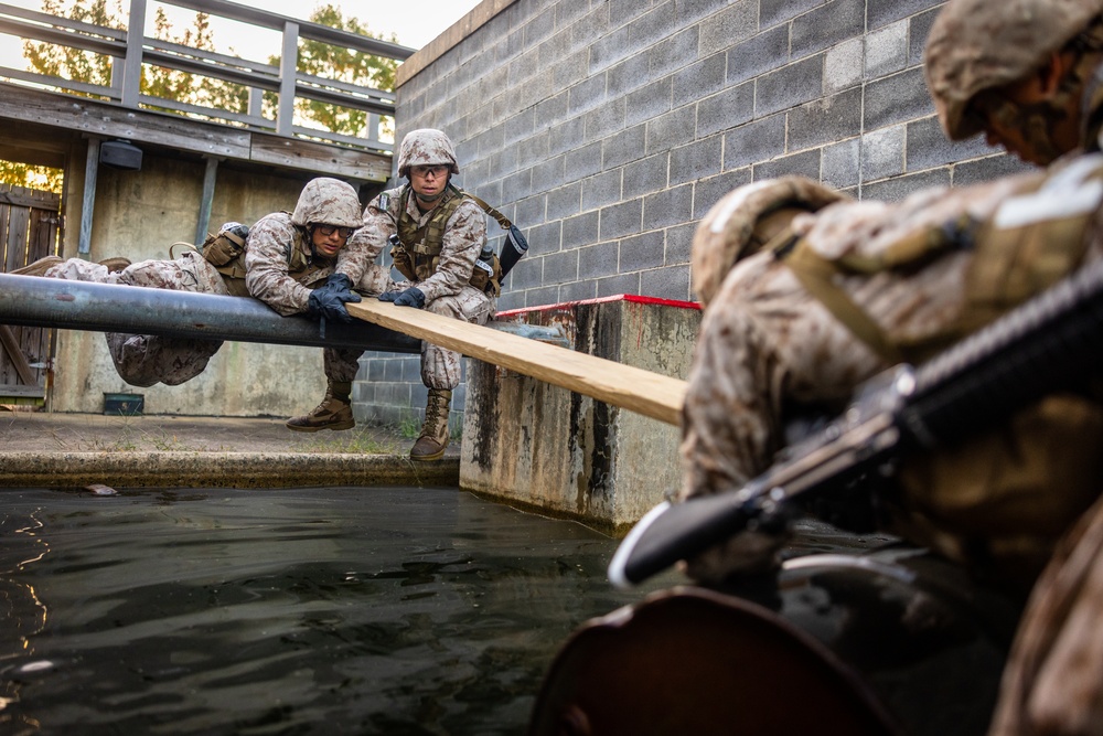 U.S. Marine Corps candidates with Officer Candidate School conduct the Leadership Reaction Course 2