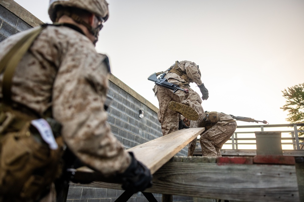 U.S. Marine Corps candidates with Officer Candidate School conduct the Leadership Reaction Course 2