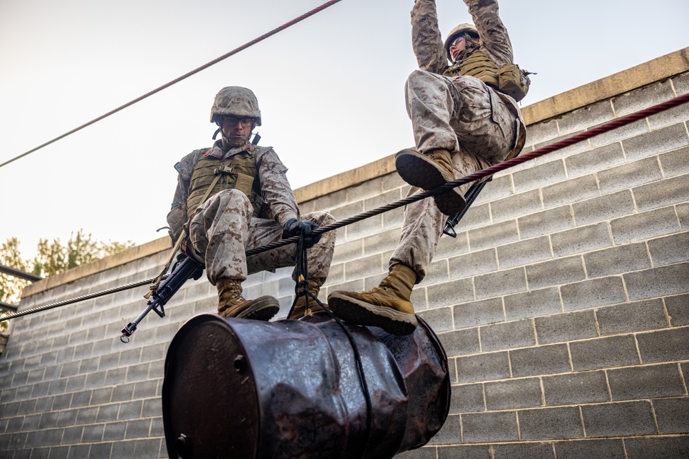 U.S. Marine Corps candidates with Officer Candidate School conduct the Leadership Reaction Course 2