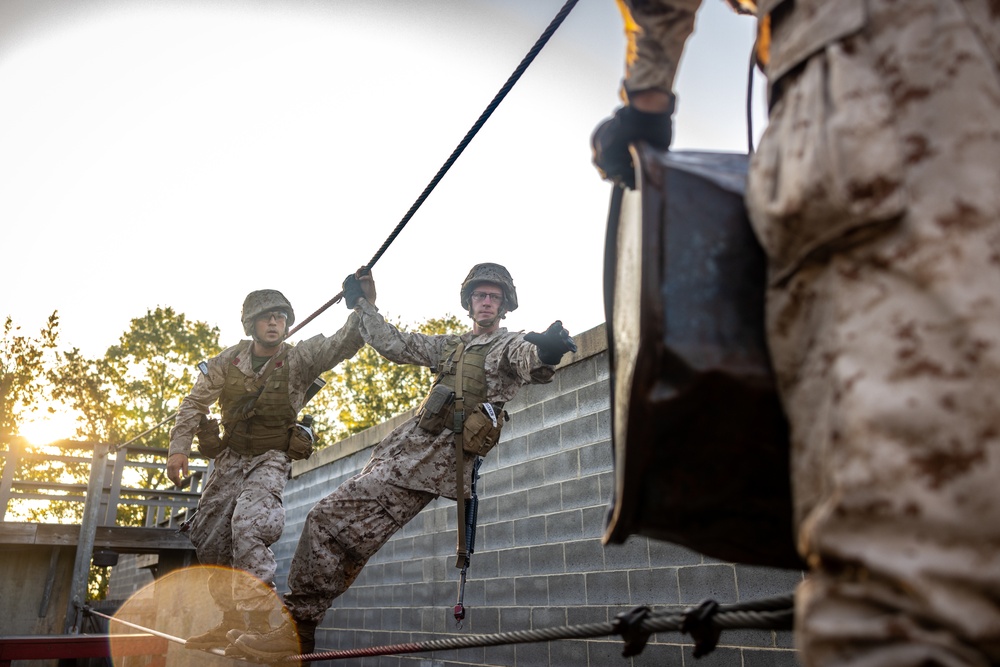 U.S. Marine Corps candidates with Officer Candidate School conduct the Leadership Reaction Course 2