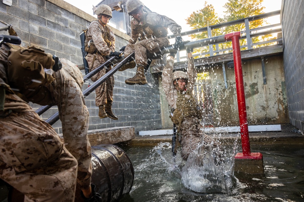 U.S. Marine Corps candidates with Officer Candidate School conduct the Leadership Reaction Course 2