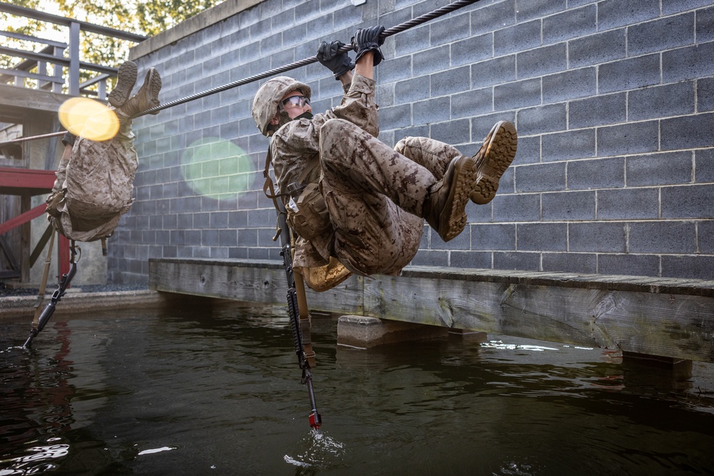 U.S. Marine Corps candidates with Officer Candidate School conduct the Leadership Reaction Course 2