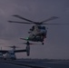 Marine Medium Tiltrotor Squadron (VMM) 365 lands MV-22B Ospreys aboard the Royal Navy's HMS Prince of Wales with 820 Naval Air Squadron