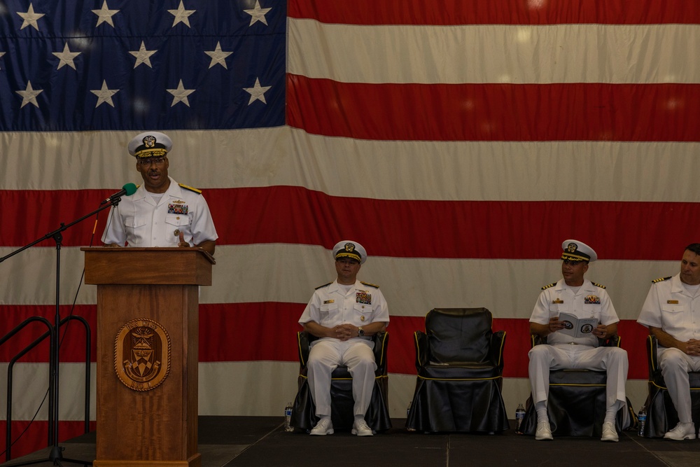 USS Wasp Holds Change of Command Ceremony