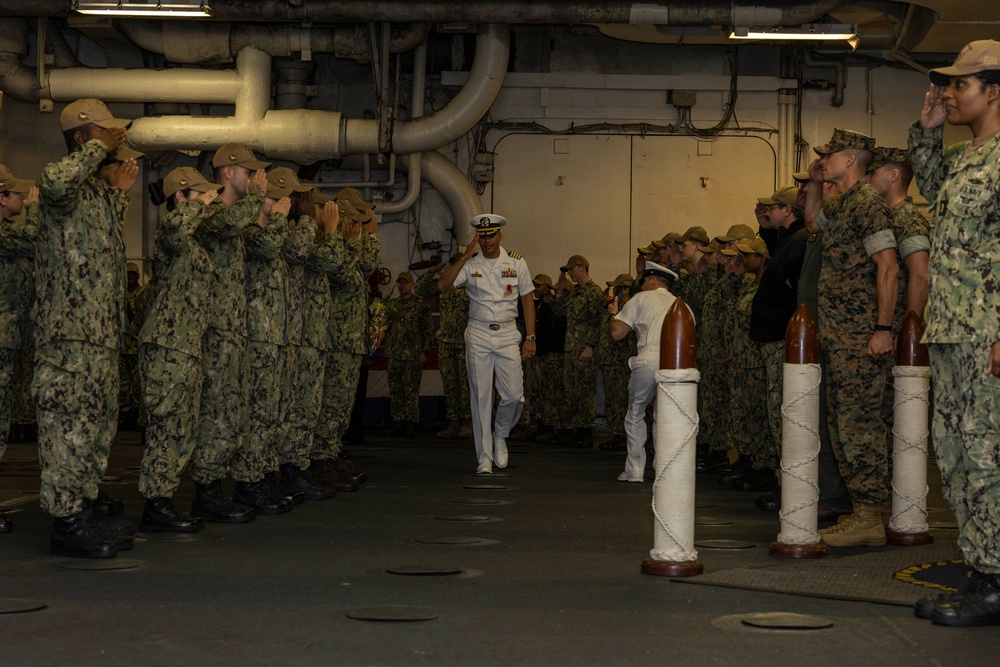 USS Wasp Holds Change of Command Ceremony