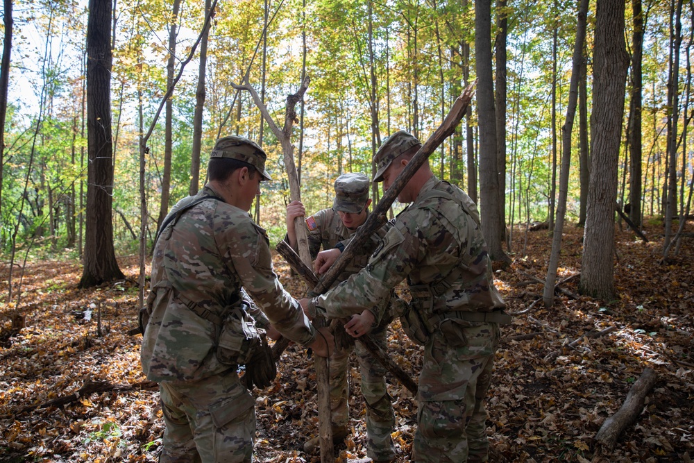 Soldiers with the 10th Mountain Division conducted winter survivability and field craft training during Alpine Readiness Week, Oct. 3, 2023, on Fort Drum, New York.