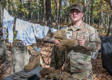 Soldiers with the 10th Mountain Division conducted winter survivability and field craft training during Alpine Readiness Week, Oct. 3, 2023, on Fort Drum, New York.