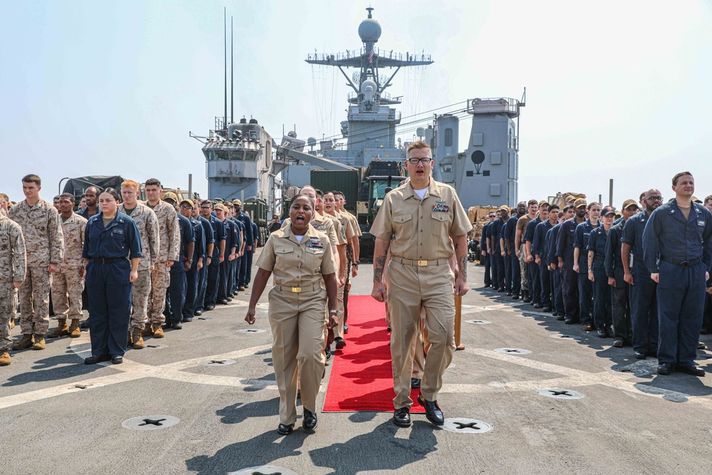 USS Carter Hall (LSD 50) Conducts Chief Pinning Ceremony, Sept. 29, 2023