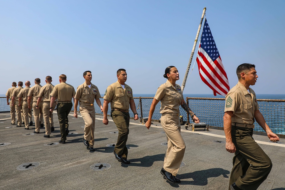 USS Carter Hall (LSD 50) Conducts Chief Pinning Ceremony, Sept. 29, 2023