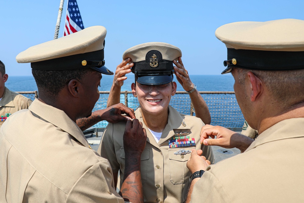 USS Carter Hall (LSD 50) Conducts Chief Pinning Ceremony, Sept. 29, 2023