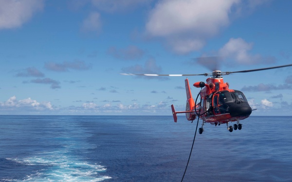 USCGC Munro Conducts Helicopter In-flight Refueling