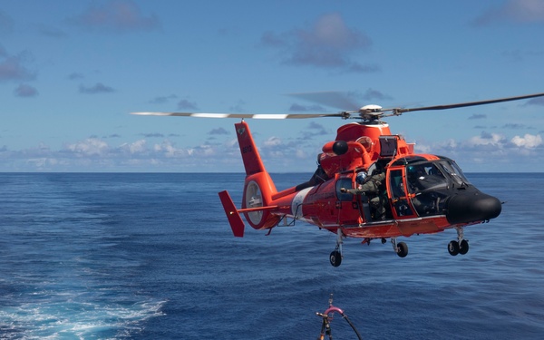 USCGC Munro Conducts Helicopter In-flight Refueling