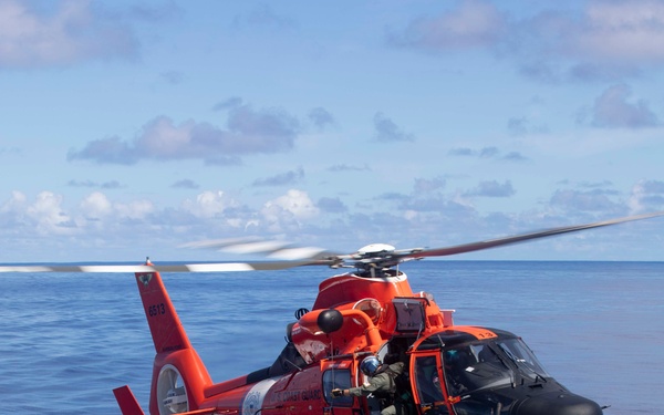 USCGC Munro Conducts Helicopter In-flight Refueling