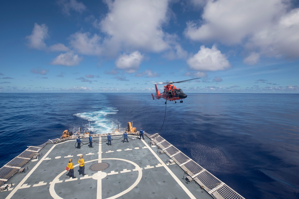 USCGC Munro Conducts Helicopter In-flight Refueling