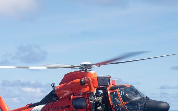 USCGC Munro Conducts Helicopter In-flight Refueling