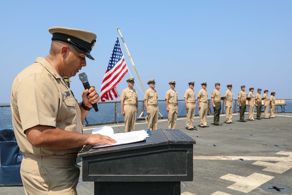 USS Carter Hall (LSD 50) Conducts Chief Pinning Ceremony, Sept. 29, 2023