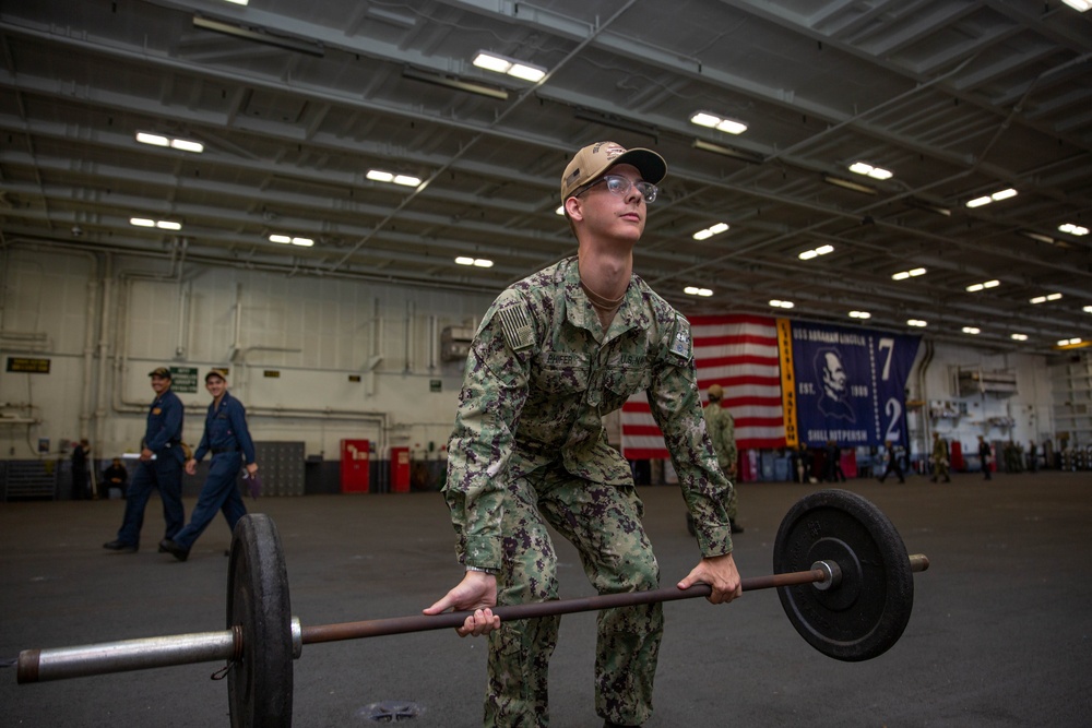 Abraham Lincoln Sailors meet their new Fit Boss