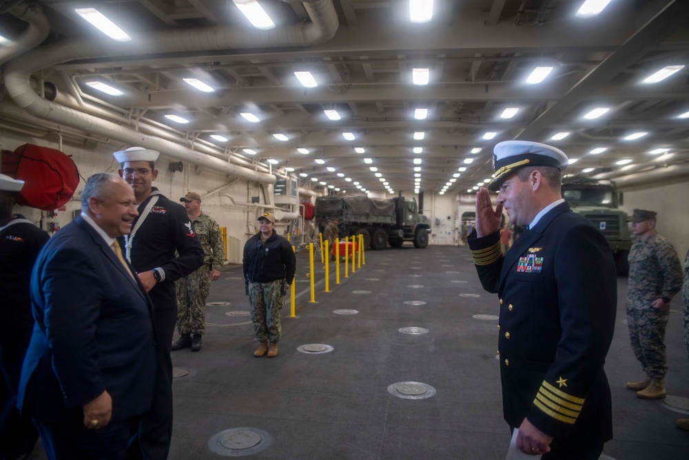 Secretary of the Navy visits the crew of USS John P. Murtha