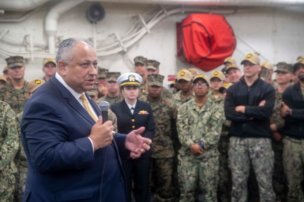 Secretary of the Navy visits the crew of USS John P. Murtha