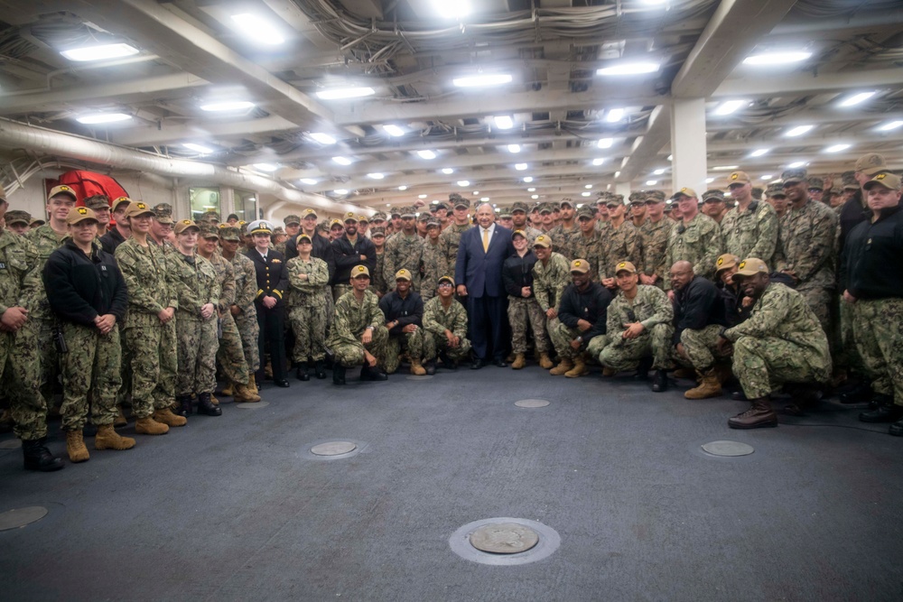 Secretary of the Navy visits the crew of USS John P. Murtha