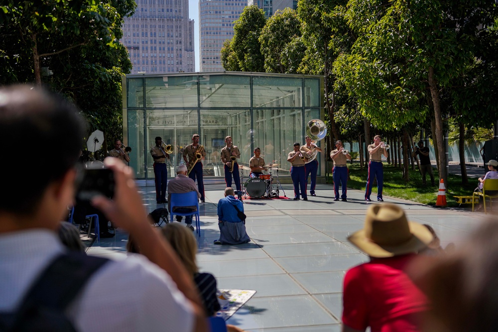 Old Breed Brass Band Performs at Salesforce Park Ampitheatre