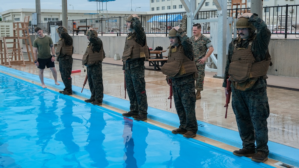 Marines with the 31st MEU conduct basic swim qualification