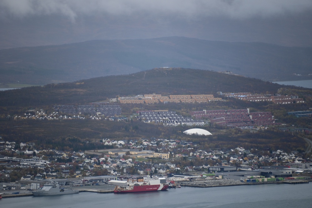 U.S. Coast Guard Healy moors in Tromsø, Norway